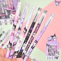 Pack 12 Lápices Tinta Gel 100% Borrable Diseño Kawaii Color De La Tinta 1 Color Del Exterior Kuromi