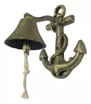 Hampton Nautical Rustic Gold - Campana Colgante De Ancla Mon