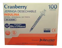 Jeringa Desechable Insulina 29g X 1/4 Cranberry 100 Unidades