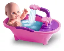 Boneca Milkinha Petit Banho Com Banheira Que Aperta Sai Água