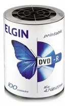 Disco Virgem Dvd-r Elgin De 16x Por 100 Unidades