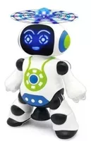 Brinquedo Robô Dança Gira 360 Graus Robot Som E Luz Cor Branco Personagem Branco