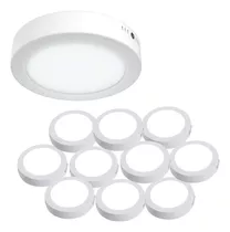 Lampara Led De Sobreponer 18w Plafón Pack 10 Piezas Color Blanco