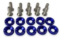 Arandelas Aluminio Moto Auto Atv Ftx 6mm M6 X10u Azul