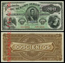 Billete 200 Pesos Moneda Corriente Bs As 1869 - Copia 496s