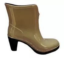 Botas Lluvia Stile 710 Botinetas Cortas Mujer Taco Pvc 35-40