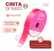 Cinta De Raso N5 - 2,5cm - Cordon De Oro X 10 Metros - Stock