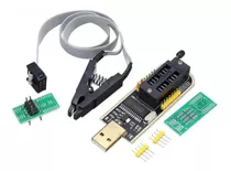 Programador Usb Kit Tzt Ch341 Pinza Cable Bios Eeprom Serie
