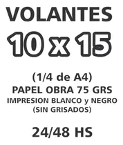 1000 Volantes 10 X 15  Blanco Y Negro Papel Obra 75