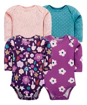 Ropa Bebe Set De 4 Bodys De Algodón Niño Y Niña Bebe