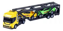 Caminhão Cegonheira Carreta C/ 2 Carrinhos Brinquedo Bs Toys
