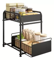 Organizador Cajonera Metálico Ideal Para La Cocina Color Negro