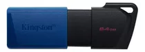 Memoria Flash Usb Kingston De 64 Gb 3.2 Exodia M Negro Azul Color Negro