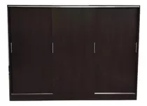 Placard Muebles Hedi 1.80m 240 X 180 Color Wengue De Melamina Con 3 Puertas  Corredizas