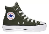 Zapatillas Converse All Star Plataforma Lona Hi Verde