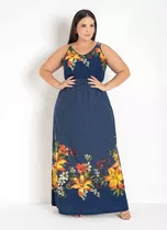 Vestido Longo Floral Plus Size Gg/g2/g3 Elegante Gordinha