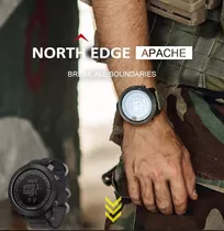 Reloj Tactico Militar North Edge Apache Negro Malla De Nylon