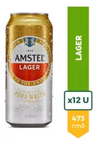 Cerveza Amstel Lager Lata 473ml Pack X12 La Barra Oferta