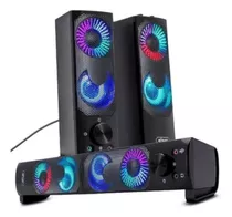 Alto-falante Knup Kp-6040 Pc Preto Led Colorido