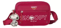 Bolsa Transversal Feminina Snoopy Nylon Com Chaveio Forro