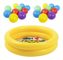 Pileta Inflable Infantil + Pelotas Pelotero 2 Anillos Bebe