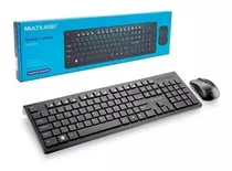 Kit Teclado E Mouse Sem Fio Preto Wireless Multilaser