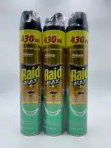 Pack X3 Latas De Insecticida Raid Max Mata Cucarachas 430ml C/u