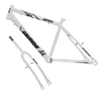 Quadro E Garfo Aro 24 Ultra Bikes Em Aço Carbono Masculina Cor Branco