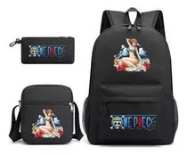 Mochila De 3 Piezas Con Diseño De Calavera De Anime Luffy