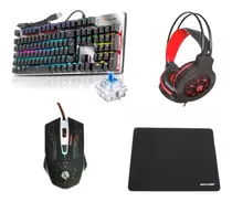 Kit Gamer Led Rgb - Teclado Mecânico Mouse Headset Mouse Pad