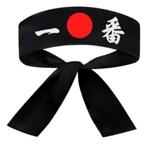 Faixa Japonesa Hachimaki Sushiman Ichiban N1 Preto