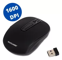 Mouse Sem Fio Usb Recarregável 1600dpi Mo277 Multilaser Cor Preto