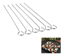 8 Palos Pinchos Chuzos Brochetas Asado Bbq Asados Acero