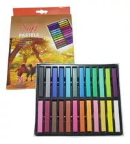 Set Pastel Tizas X 24 Colores Barras Pintura Seca Dibujo