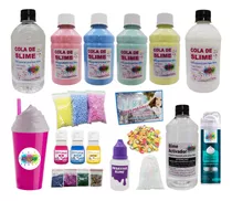 Kit De Slime Colas Coloridas Corantes  Bolinhas Isopor Color