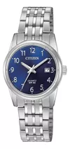 Reloj Citizen De Dama Eu6000-57l Plateado Dial Azul Original