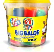 Big Balde Massinha Soft Sortidas 1,5kg Acrilex C/ 30 Massas