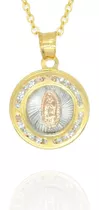 Medalla Virgen Guadalupe Redonda. Oro Laminado 14k Religiosa