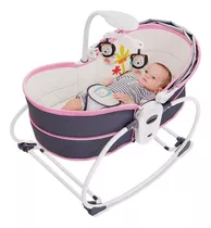 Cadeira De Balanço Para Bebê Mastela Moises 5 Em 1 Cinza/rosa