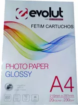 Papel Fotografico Glossy A4 180g Brilho Prova D'agua 20 Fls