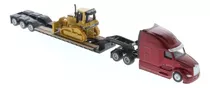 Trailer Peterbilt 579 + Dozer Cat + Remolque Lowboy 1/87