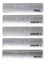 2pçs Placa Braille Para Corrimão Inicio Final Andar