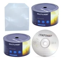 50 Mídia Cd-r Virgem Multilaser+50 Envelopes De Plástico Cd