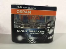 Kit Focos H4 Osram Night Breaker Unlimited 12v 60/55w