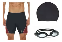 Kit Bermuda + Touca E Óculos De Natação - Adulto - Just Fit