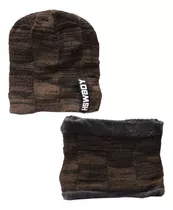 Gorro Tejido + Cuello Con Polar. Abrigo Para Invierno Unisex