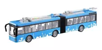 Ônibus Miniatura A Fricção Com Som E Luz Abre As Portas 44cm