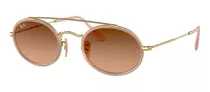 Anteojos De Sol Ray Ban Oval Double Bridge Rb3847-52 Orig