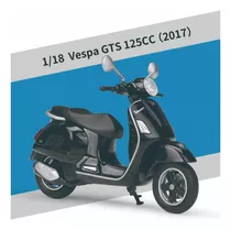 Vespa Gts 2017 De 125 Cc, Color Red 1/18 [u] [u]; [u]