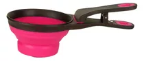 Matchi Cuchara De Silicón Para Croquetas Con Clip Sellador Color Rosa 1 Taza